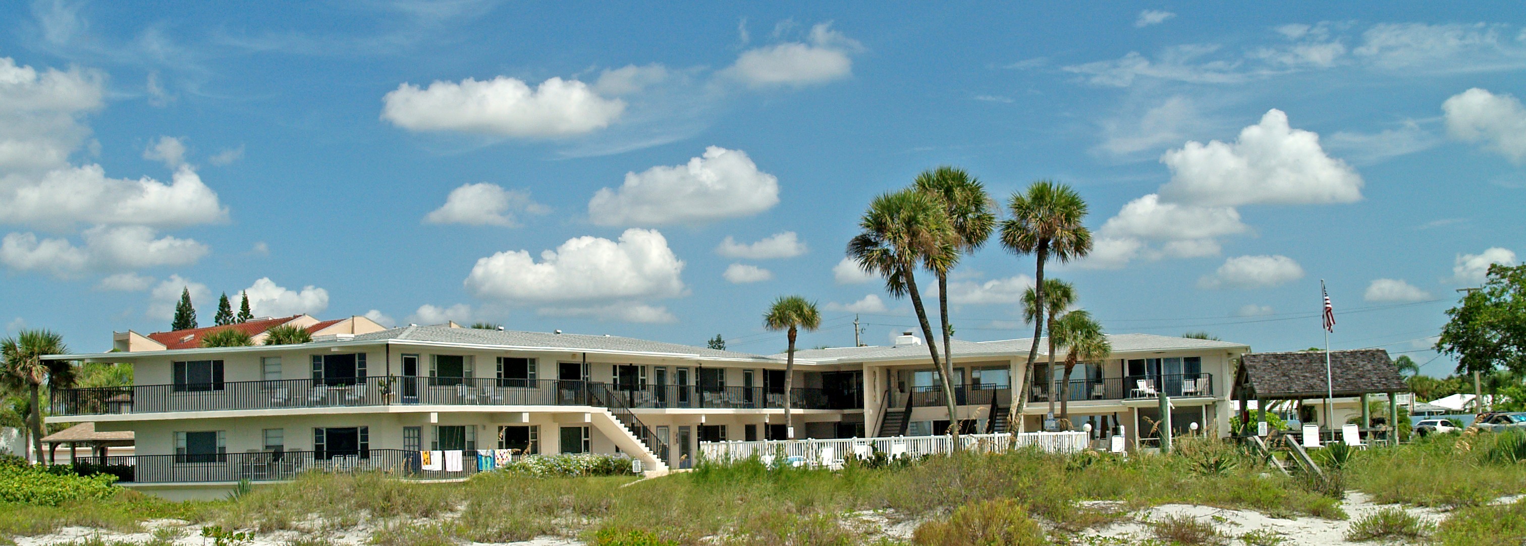 Beachcomber In Venice Fl viewed from the Private Gulf of Mexico Beachfront